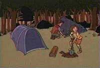 Хелен и Джейк ставят палатки